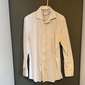 Charles Tyrwhitt White and Blue Grid Dress Shirt